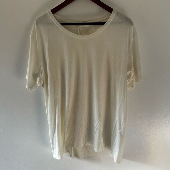 Anthropologie White Open Back Minimalist Top Size XL NWT Elevated Basics - Picture 2 of 10